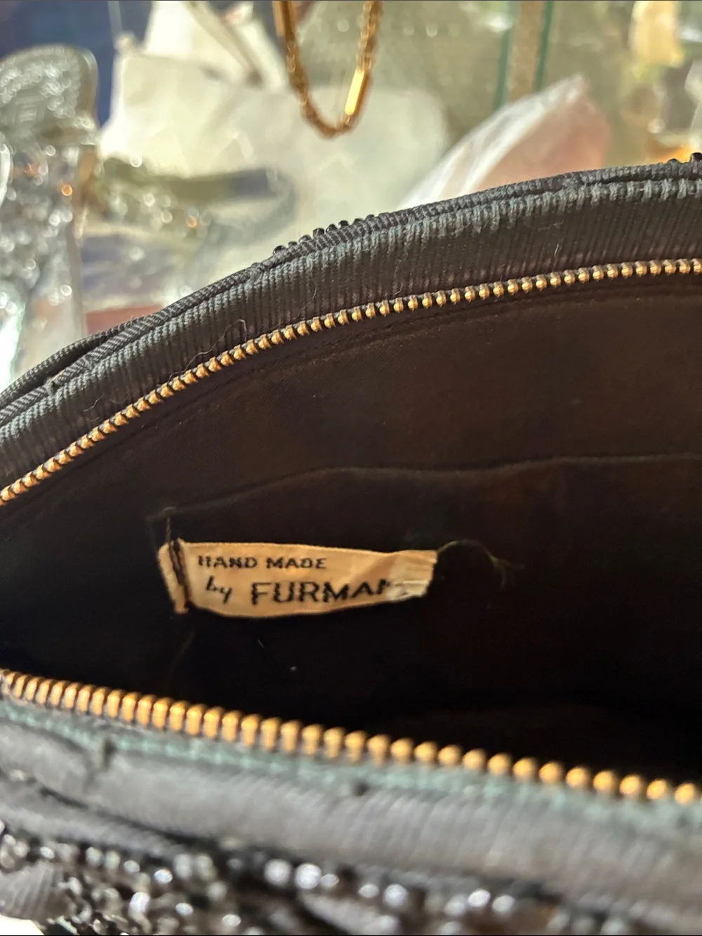 Black Beaded Evening Bag Designer Style
